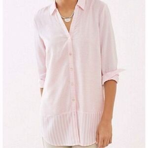 J. Jill Tunic Medium Pink & White Mixed Stripe